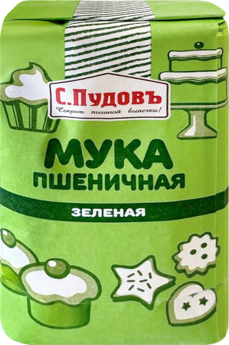 

Мука пшеничная С.Пудовъ цветная зеленая в/с 500 г
