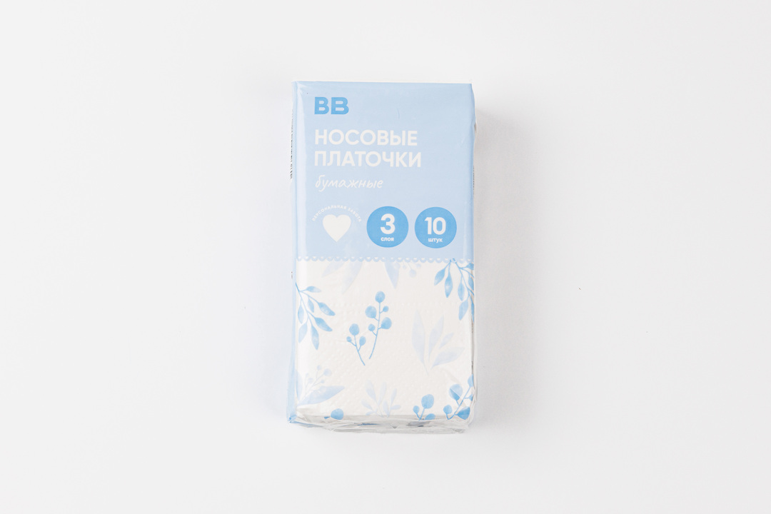 

Платочки носовые бумажные ВкусВилл 10 шт.
