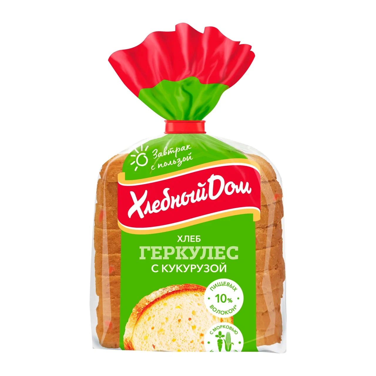 

Хлеб Хлебный дом Геркулес с кукурузой нарезка 255 г