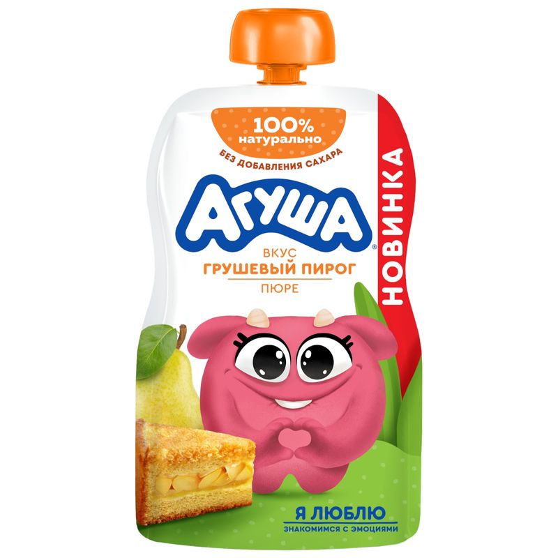 

Пюре Агуша Грушевый пирог фруктовое со злаками с 8 месяцев 80 г