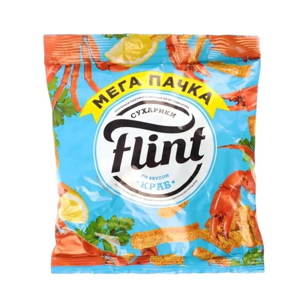 Сухарики пшенично-ржаные Flint со вк краба 100г
