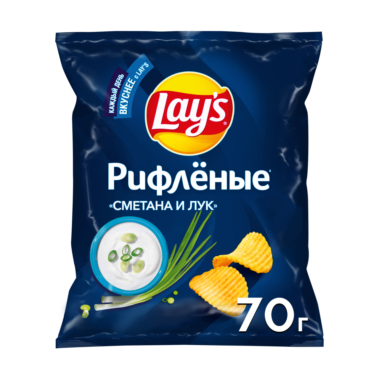 

Картофельные чипсы Lay's Рифленые Сметана и Лук 70 г