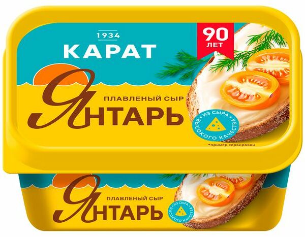 Сыр плавленый Карат Янтарь 45% БЗМЖ 400 г