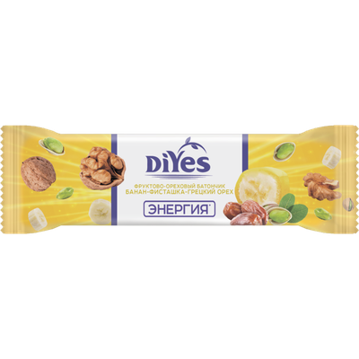 Батончик"DIYES"(банан/фисташ/грец.ор)40г