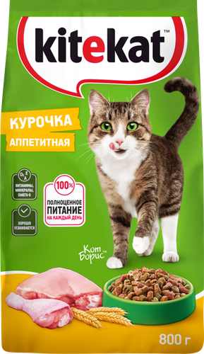 

Сухой корм для кошек Kitekat Курочка аппетитная полнорационный 800 г