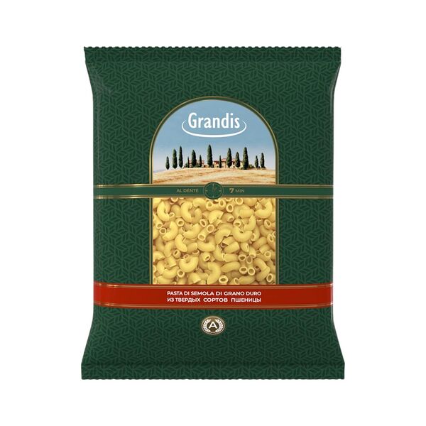 Макаронные изделия Grandis Рожки рифленые гр А в/с 900г