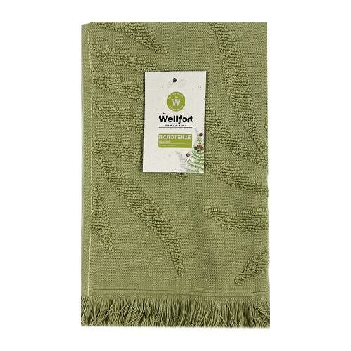 Полотенце махровое Wellfort листья Fern зеленое 30 х 50 см 