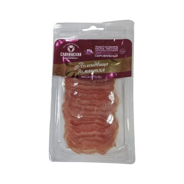 Прод из свинины мясн мякотн цельнокуск с/в Полендвица Домашняя мод атм серв нар 90г Слонимский мк