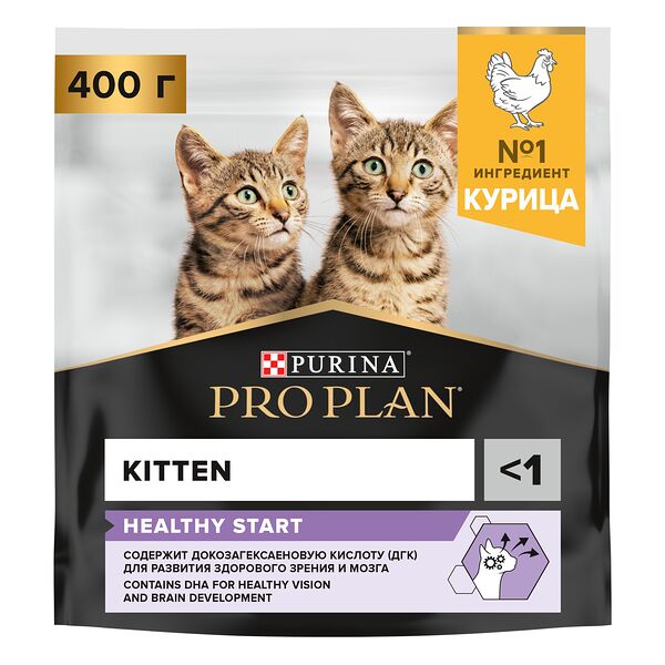 Сухой корм Pro Plan Healthy Start для котят, с высоким содержанием курицы, 400 г