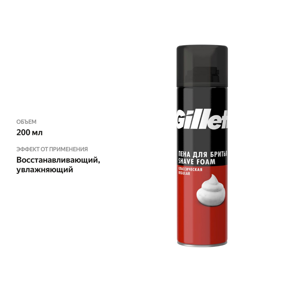 

Пена для бритья Gillette Classic Clean Чистое бритье 200 мл