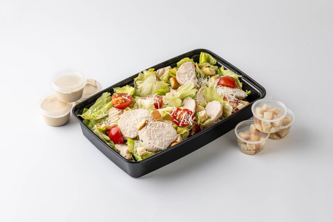 

Салата Цезарь ВкусВилл большая порция с курицей, 510 г