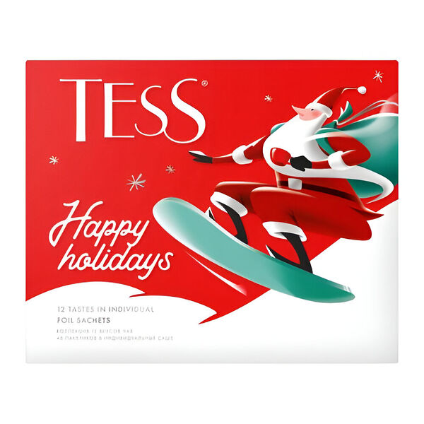 Подарочный набор Tess Happy Holidays Коллекция чая и чайных напитков 12 видов 48 шт, 79.8 г