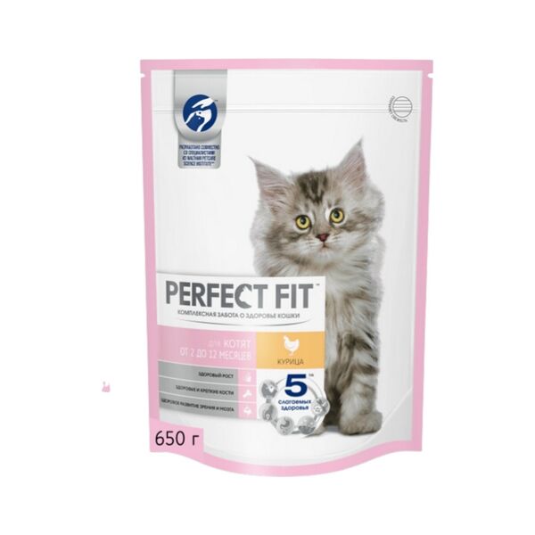 Корм Perfect Fit сухой корм для котят с курицей 650г