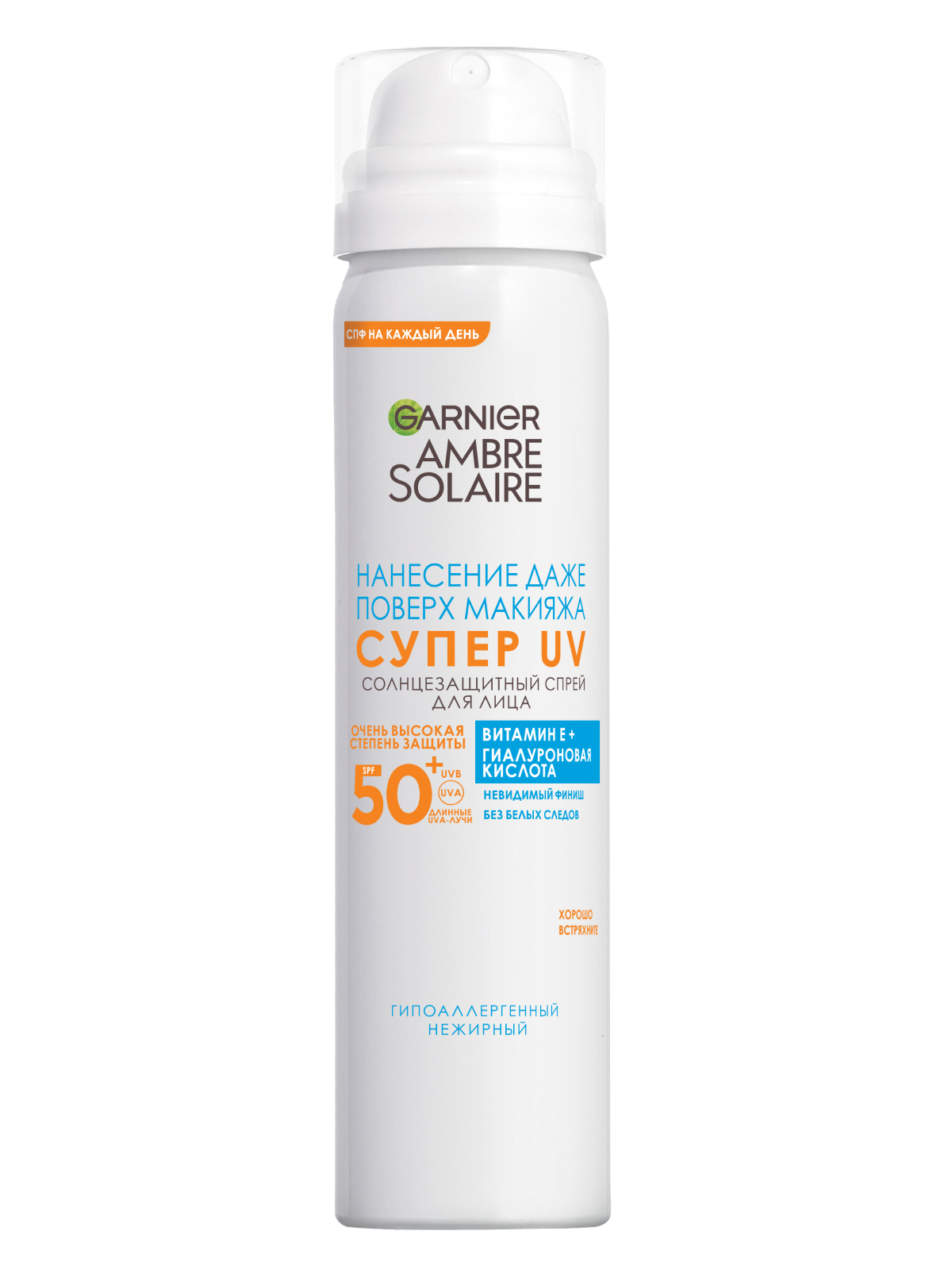 

Солнцезащитный спрей для лица Garnier Ambre Solaire Super UV SPF 50+ 75 мл