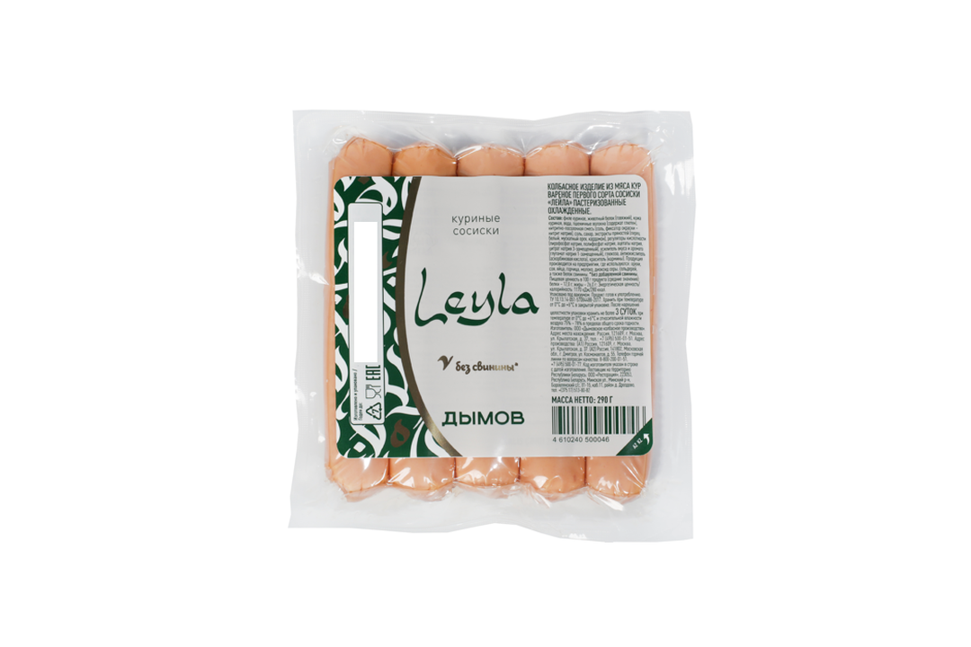 

Сосиски куриные Дымов Лейла 290 г