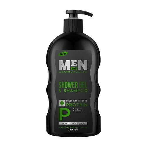 Гель-шампунь мужской Top Men с протеином 2в1 750 мл