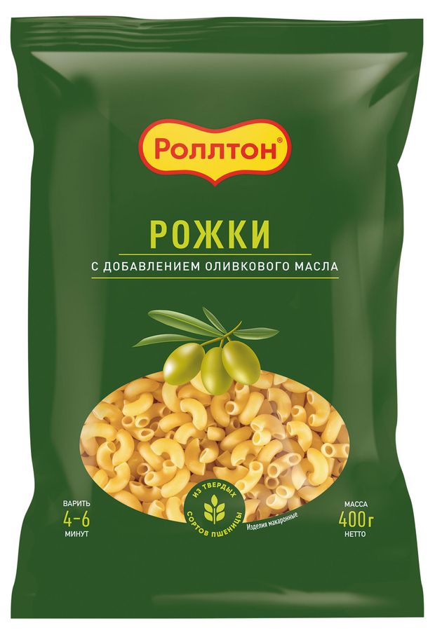

Макаронные изделия Роллтон Рожки с оливковым маслом 400 г