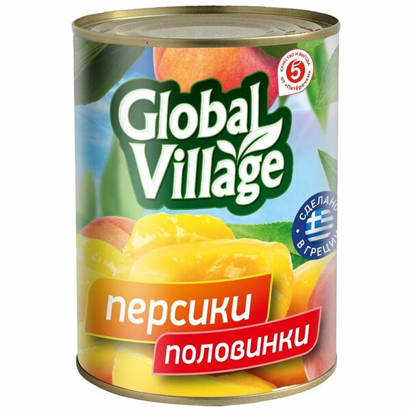 Персики Global Village половинки в сиропе 425 мл
