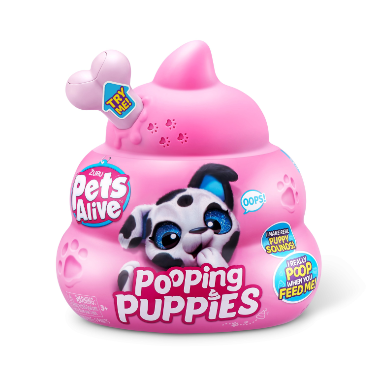 

Интерактивная игрушка ZURU Pets Alive POOPING PUPPIES Щенок с аксессуарами и звуком 9542 в ассортименте