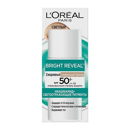 Флюид для лица L’Oréal Paris Niacinamide тонирующий SPF50+ ниацинамид+светоотражающие пигменты 50 мл