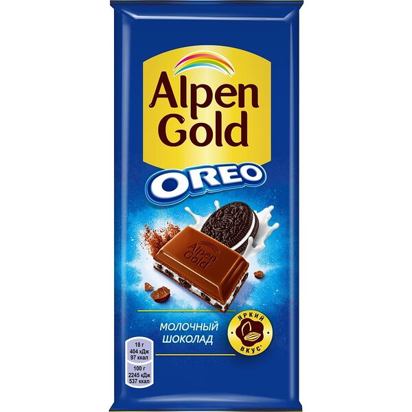 Шоколад Alpen Gold Oreo молочный, 90 г