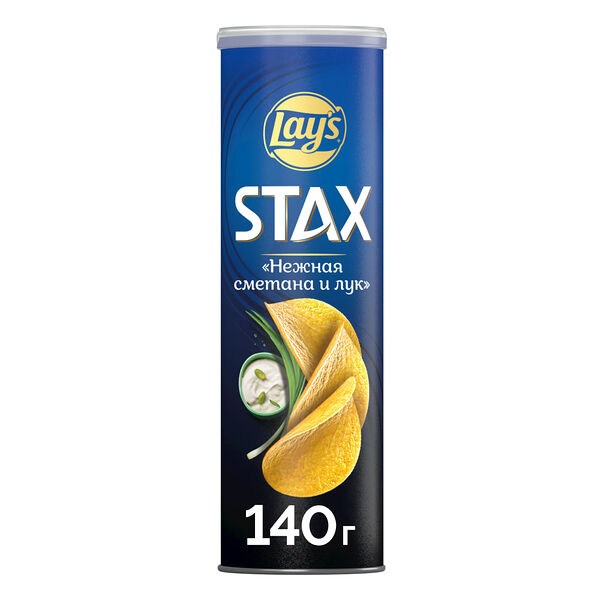 Картофельные чипсы Lay's Stax Нежная сметана и лук 140 г
