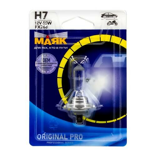 Автолампа Маяк галогенная Н7 арт. PX26d 12V 55W