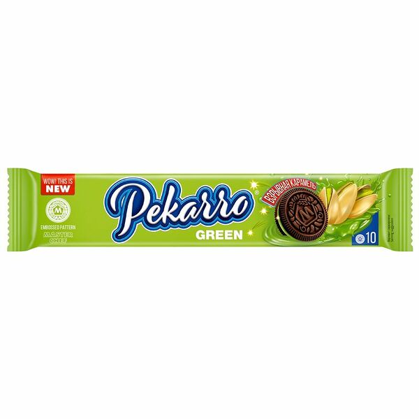 Печенье Pekarro green с какао с фисташковой начинкой и взрывной карамелью сахарное 95 г