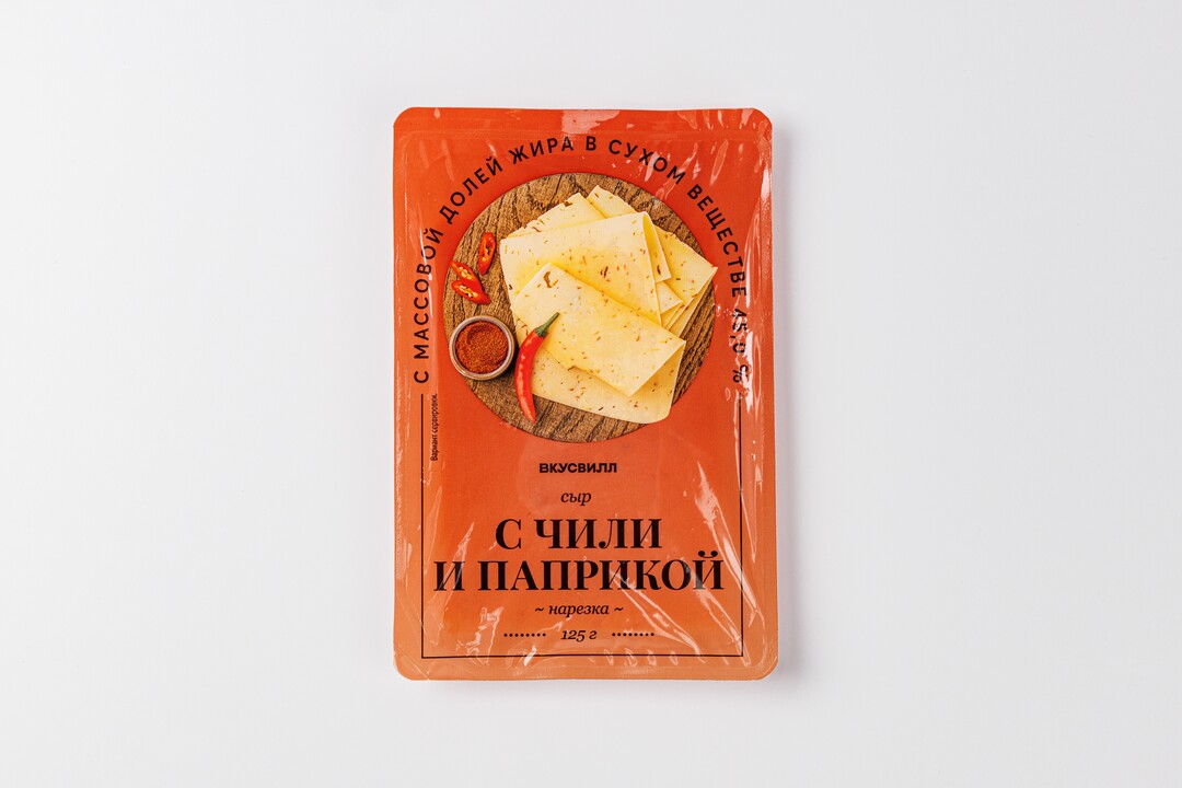 

Сыр Вкусвилл с чили и паприкой нарезка, 125 г