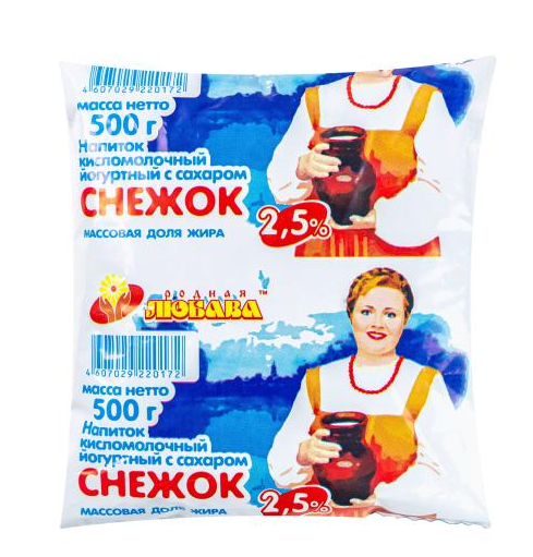 

Напиток кисломолочный Родная Любава Снежок 2.5% 500 г