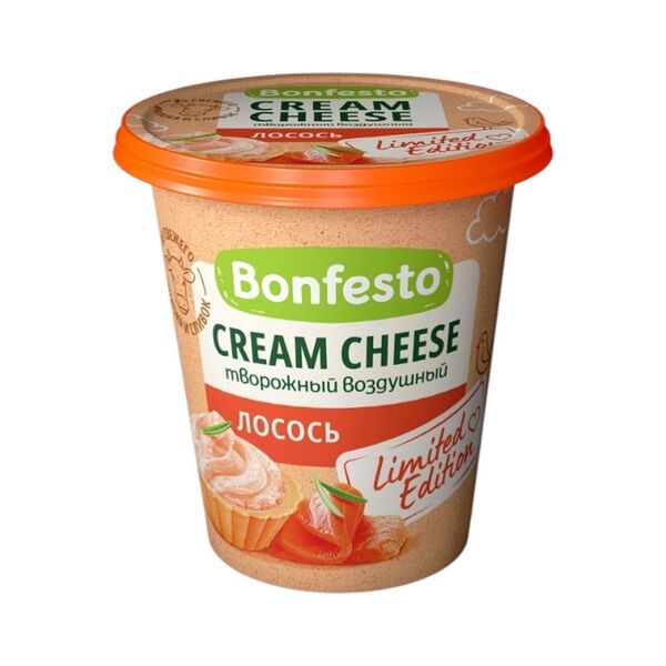 Сыр творожный Кремчиз воздушный с наполнит со вк Лосось 65% 125г Bonfesto