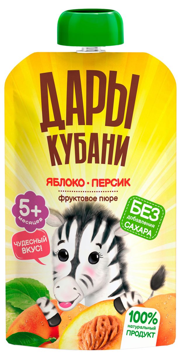 

Пюре фруктовое Дары Кубани Яблоко-персик 90 г