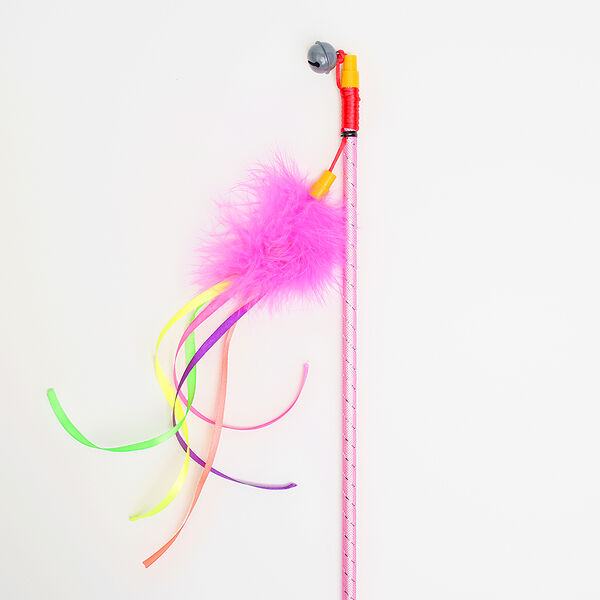  Игрушка-дразнилка для кошек Rurri Перо Алисия с лентой