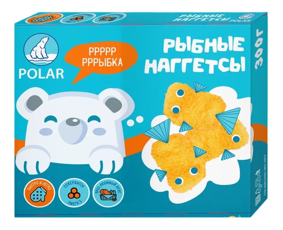 

Наггетсы Polar Медвежонок тресковые панированные замороженные, 300 г