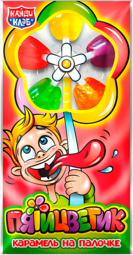 

Карамель на палочке Канди Клаб Пятицветик 12 г