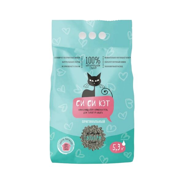 Наполнитель для кошачьего туалета СиСиКэт, бентонит оригинальный , 3,3 кг (5,3 л)