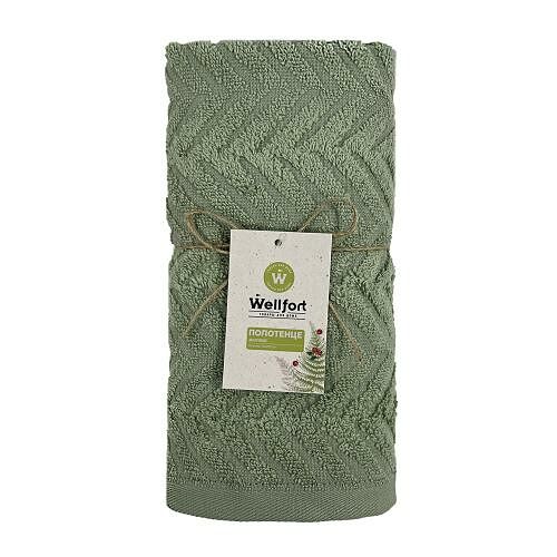 Полотенце махровое Wellfort Fern зеленое 50 х 70 см