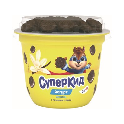 Йогурт Суперкид Ваниль с печеньем с какао 2% 103г ДП