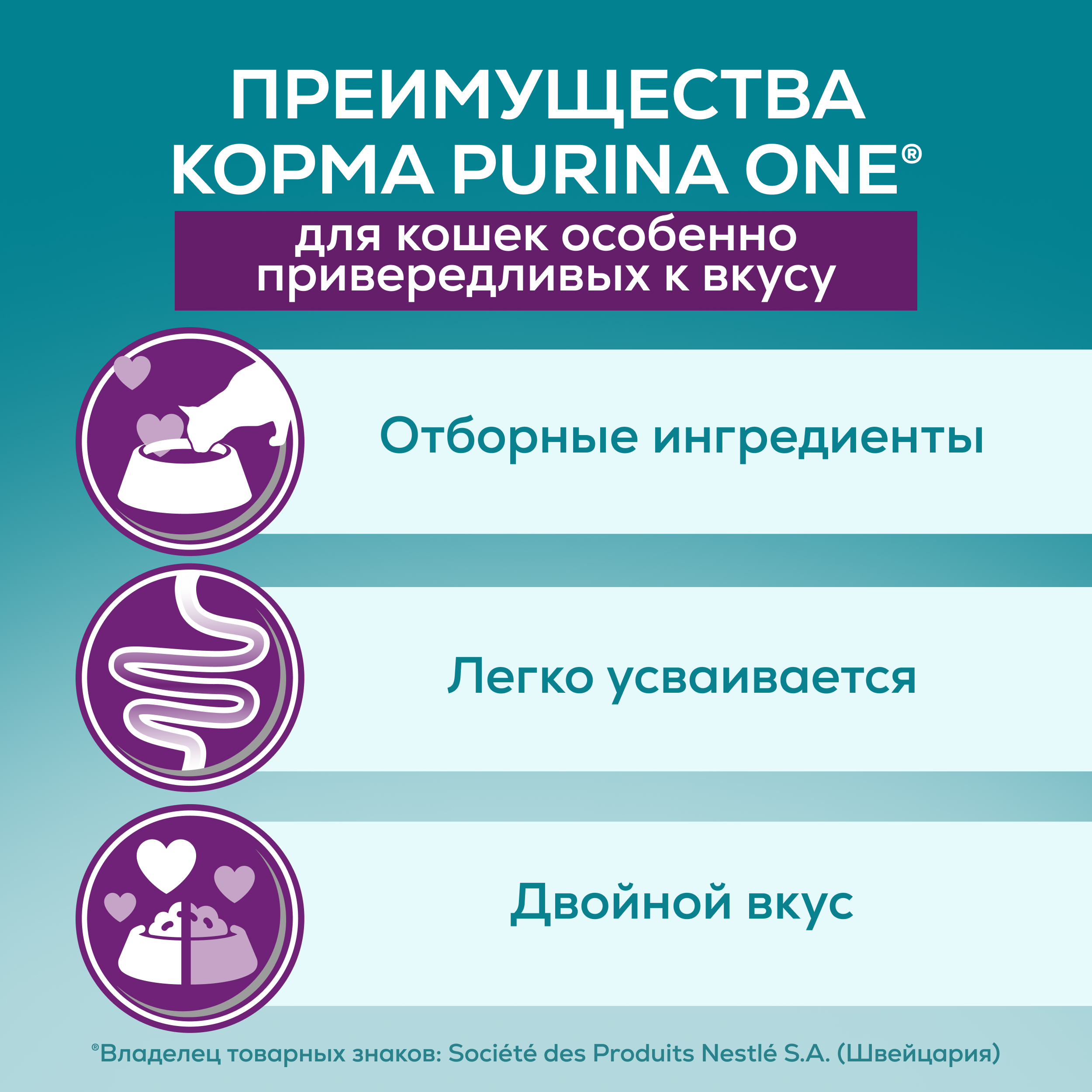 

Влажный корм Purina One для кошек особенно привередливых к вкусу индейка и утка с морковью 75 г