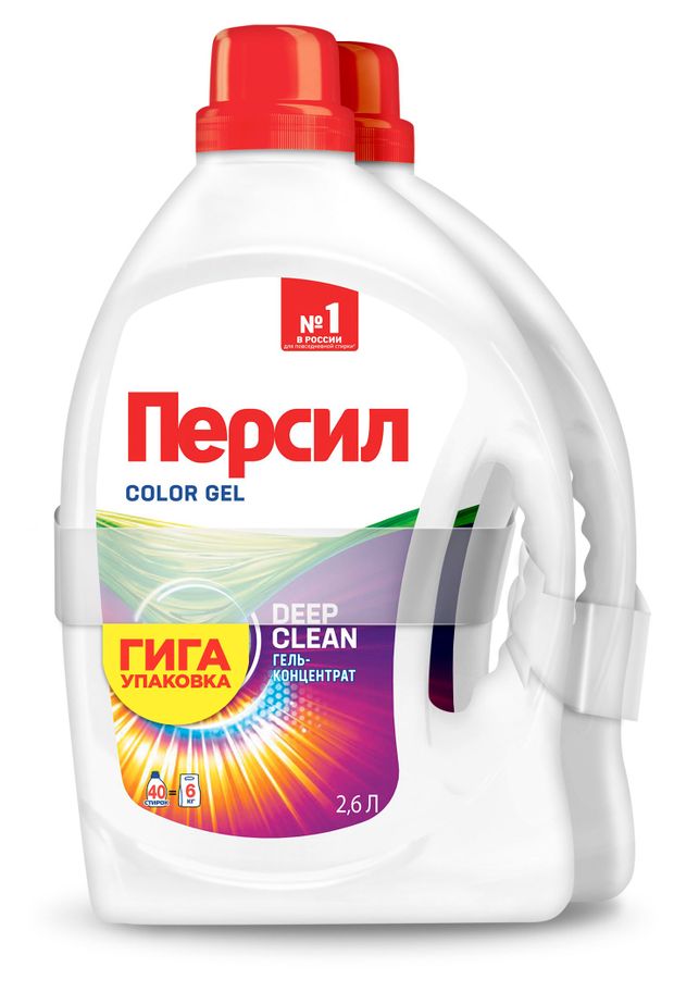 

Гель для стирки Персил Color для цветного белья, жидкий порошок для стирки, 80 стирок, 2.6 л x 2 шт.