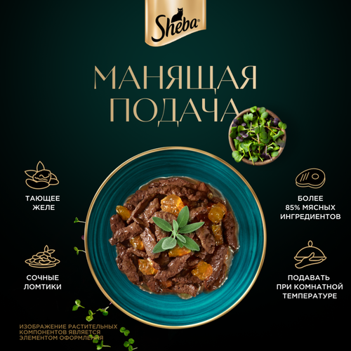 

Влажный корм для кошек Sheba Ломтики в желе с телятиной 75 г