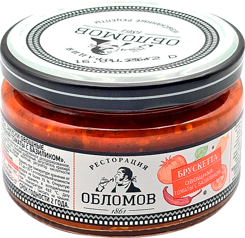 Брускетта Ресторация Обломов Томаты с базиликом 210 г