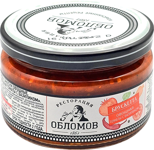 

Брускетта Ресторация Обломов Томаты с базиликом 210 г