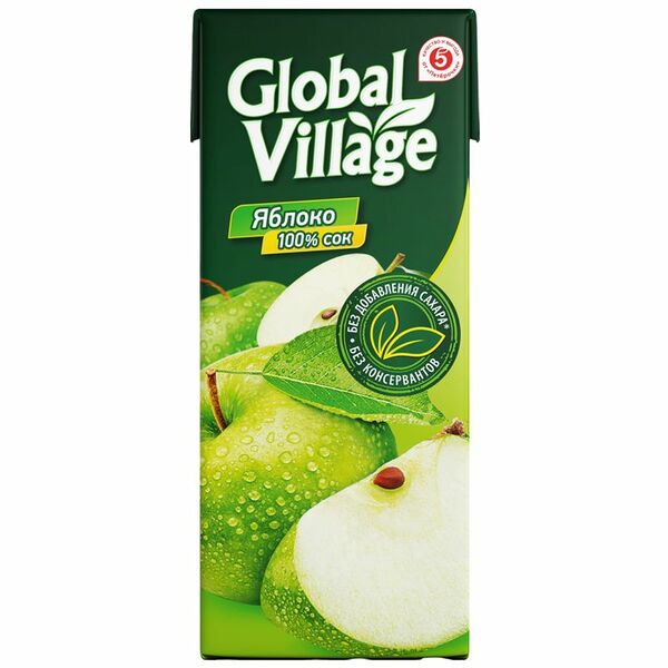 Сок Global Village яблочный 0.2 л