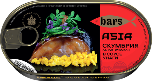 

Скумбрия атлантическая Барс в соусе Унаги 175 г