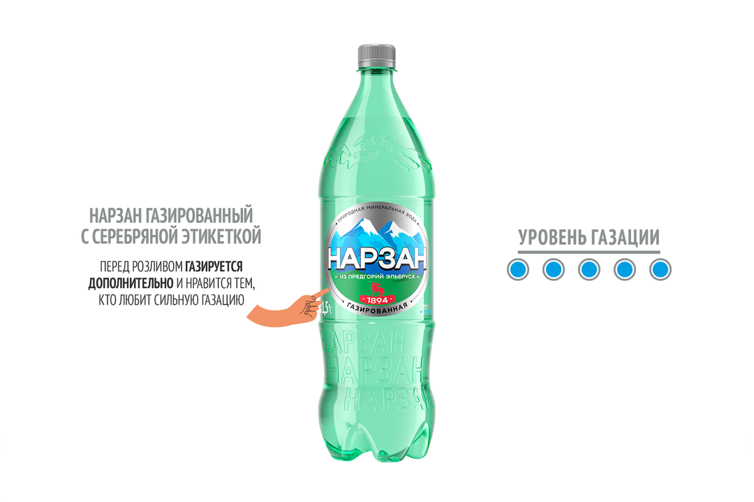 

Вода минеральная Нарзан газированная 1.5 л