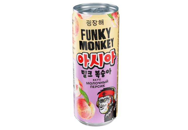 

Напиток Funky Monkey Craazy Asia вкус молочный персик 0.33 л