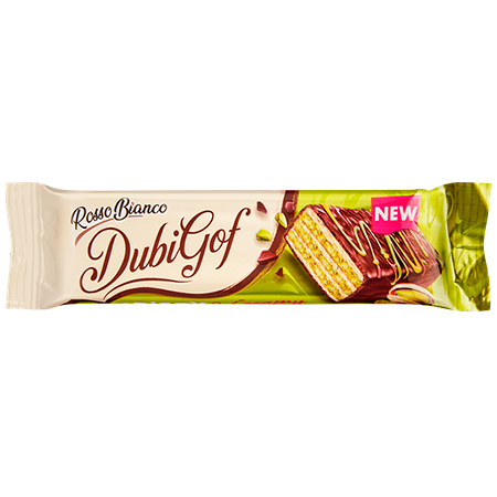 Вафли Rosso Bianco DubiGof в шоколадной глазури с начинкой со вкусом фисташки 36 г