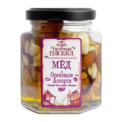 Мед Частная пасека с ореховым ассорти 225 г
