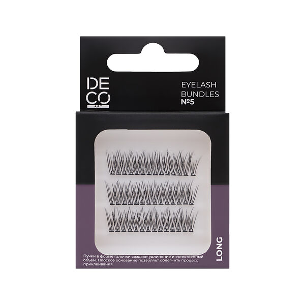 Пучки ресниц Deco Art eyelash bundles набор №5 (с плоским основанием в форме галочки, длинный размер)